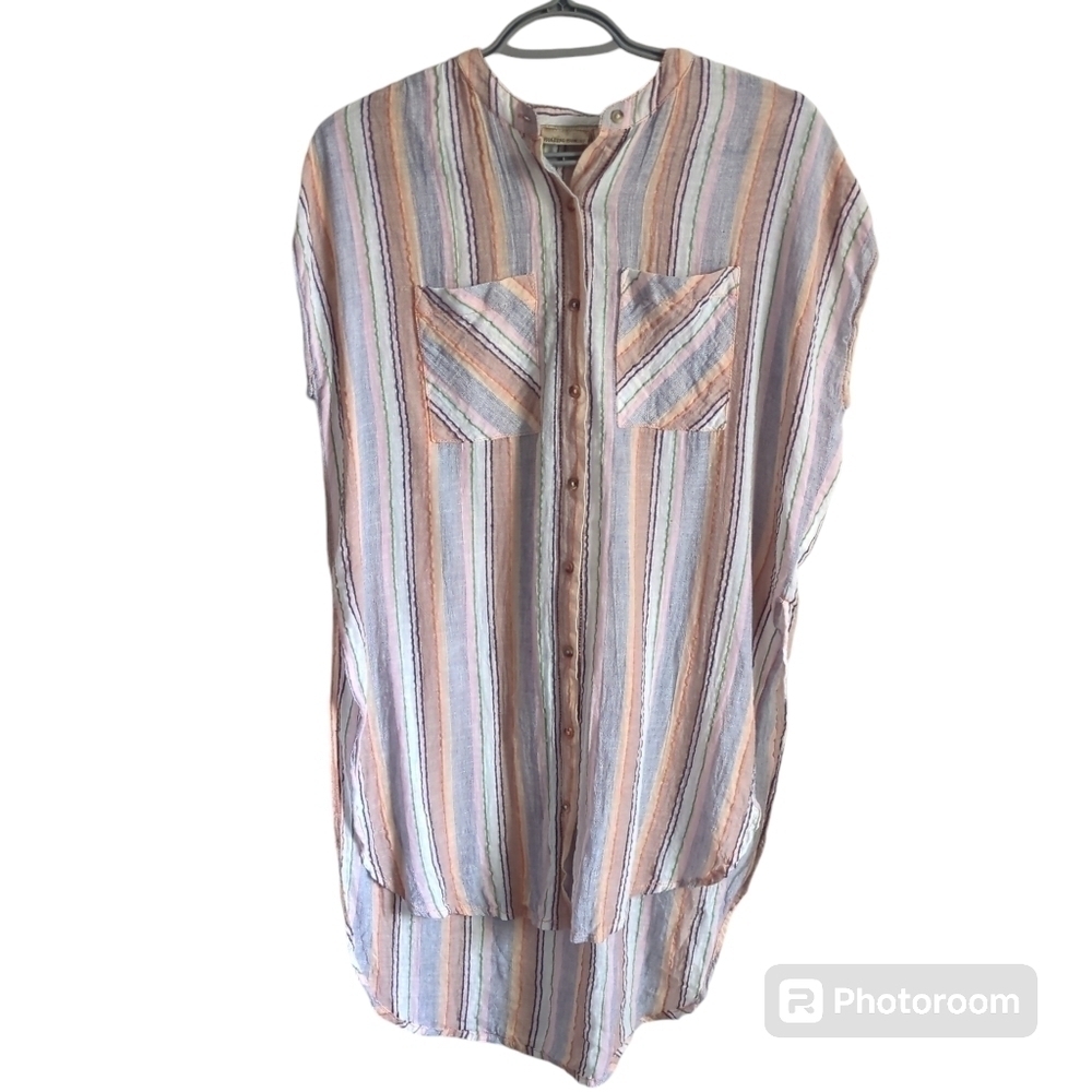 Anthropologie Holding Horses Merida Oversized Striped Tunic Top Multi Size XSP‎